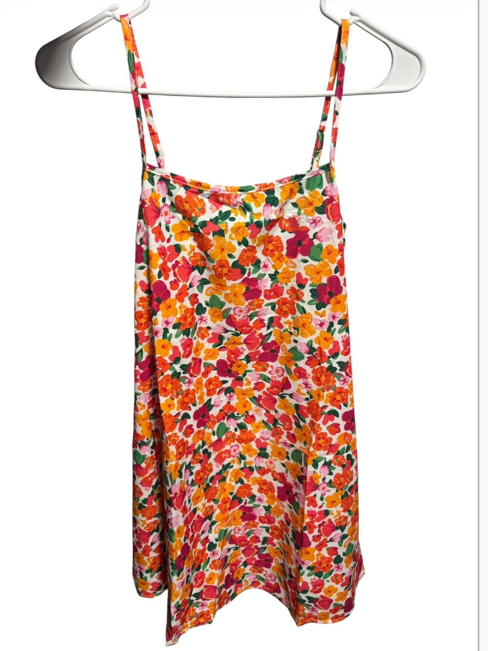 SHEIN Floral Slip Dress in Orange, Pink & Green